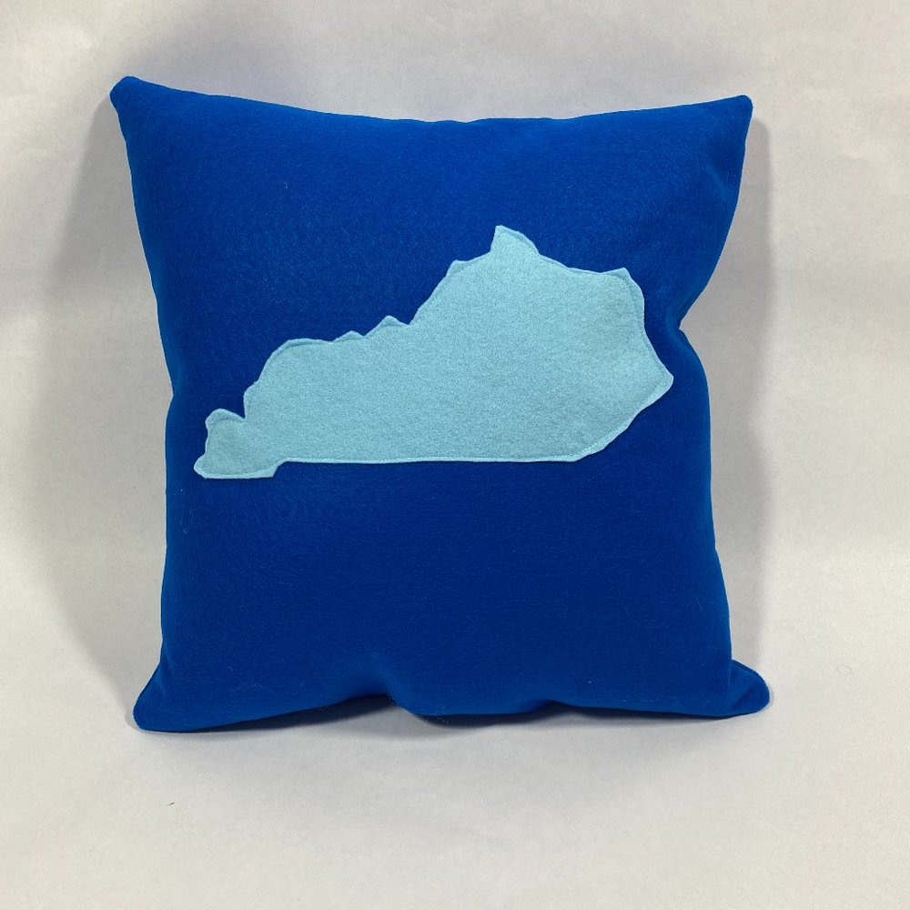 State Of Kentucky Decorative Pillow‎ (blue)